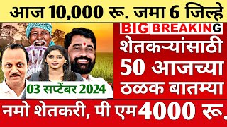 शेतकऱ्यांसाठी आज 3 आक्टोंबर 2024 सकाळच्या ठळक बातम्यापिक विमाकांदाmarathinewsToday Breaking News [upl. by Nylavad]