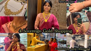 Vlog42 💕Pudhu necklaceBracelet amp chain vaangiten🤩Gold shopping from savings diml goldshopping [upl. by Ahsirtap]