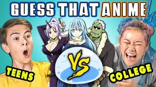 GUESS THAT ANIME CHALLENGE  Teens Vs College Kids React [upl. by Nairolf]