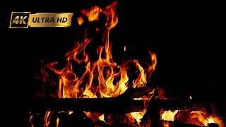 Cozy Fireplace Burning 4K  Fireplace Dark Screen Episode 70 [upl. by Idnir457]