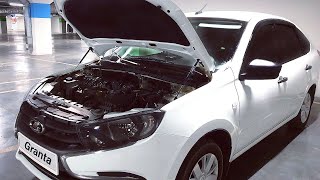 Газовые упоры капота LADA Granta FL 2018нв Демонстрация работы [upl. by Merrilee182]