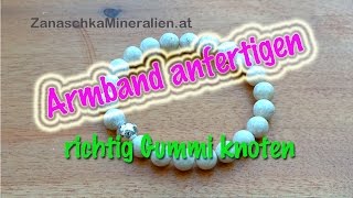 Armband auf Gummi fädeln und richtig knoten  Schmuck selber machen [upl. by Shannen]