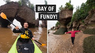 Experiencing the HIGHEST tides in the WORLD at the Bay of Fundy Hopewell Rocks [upl. by Esydnac775]