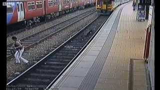 Near misses caught on film as rail campaign launched [upl. by Thilda]