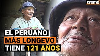 Coronavirus Perú Conoce a Marcelino Abad el hombre más longevo que fue vacunado contra la COVID19 [upl. by Azilanna]