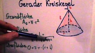 Kegel  Gerader Kreiskegel [upl. by Menken]