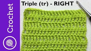 How to Triple Crochet  Beginner Crochet Lesson 4  Right Handed CC [upl. by Winifred]