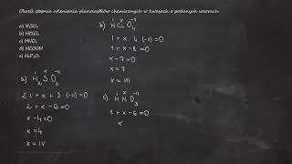Określ stopnie utlenienia pierwiastków w kwasach o podanych wzorach a H₂SO₃ b HClO₄ c HNO₃ [upl. by Mode]