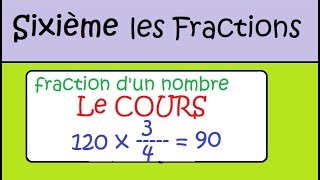 sixième prendre une fraction dun nombre COURS [upl. by Winna472]