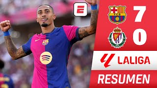 BARCELONA fue una APLANADORA le metió grosera goleada 70 al VALLADOLID y suma 12 puntos  La Liga [upl. by Jeggar877]