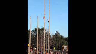 Lumberjack World Championships 2012  90 ft pole climb [upl. by Agiaf]