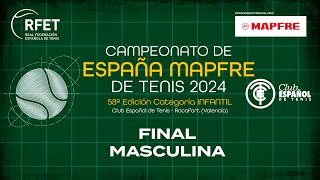 Campeonato de España MAPFRE de Tenis Infantil 2024 “Trofeo Manuel Alonso” – Final Masculina [upl. by Aracal]