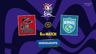 Highlights 6th Match Antigua and Barbuda Falcons vs Saint Lucia Kings  6th Match ANT VS SLK [upl. by Lanaj]