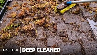 Removing Moss From Crevices Of A Roof  Deep Cleaned  Insider [upl. by Nylac]