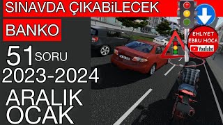 SON SORUYU İLK KEZ GÖRENLER 2023 ARALIK 2024 OCAK EHLİYET SINAV SORULARI 2023 ARALIK SORULARI [upl. by Nessej]