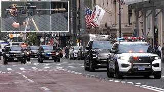 Extra security for Donald Trumps motorcade in New York after assassination attempts [upl. by Amathiste]