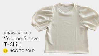 How to fold a volume sleeve Tshirt Konmari Method [upl. by Ayoted]