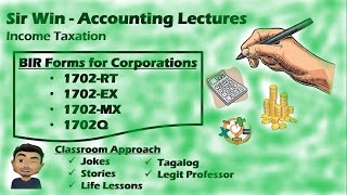 Lecture 13 BIR Tax Forms for Corporations Taxation for Corporation Income Taxation [upl. by Arabeila100]