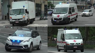 Veel Rode Kruis Ambulances en Logistieke voertuigen met spoed in Brussel Croix Rouge en Urgence [upl. by Yran]