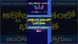 అక్టోబరు నెల జీతాల్లో భారీ కోతఆందోళనలో ఉద్యోగులు salaryupdate apemployeesnews facialrecognition [upl. by Ahar]