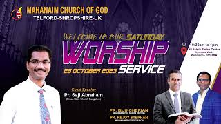 Mahanaim Church Of God  Telford WorshipChristian DevotionalMessagePr Rejoy Stephan 28 OCT 2023 [upl. by Folberth]