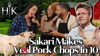 Hells Kitchen Sakari Does Ramsay in 10 Veal Chops [upl. by Donaugh]