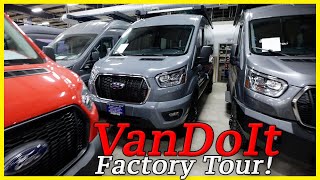 VanDoIt  How Its Made Factory Tour Ford Transit Vans To Modular Class B Vans [upl. by Dunc]