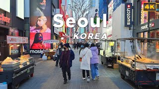 4K Korea Walk Seoul  Myeongdong Shopping and Street Food District [upl. by Sebastiano]