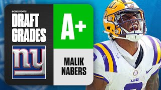 2024 NFL Draft Grades Giants select Malik Nabers No 6 Overall  CBS Sports [upl. by Estrin]