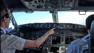 Boeing 737 Takeoff and Landing  Turbulent Approach To Paris  Cockpit View  GoPro 12 [upl. by Eltotsira]