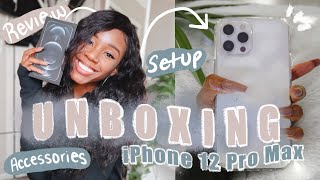 Iphone 12 pro max unboxing  Setup  Silver 256 GB  Honest review amp Accessories ♡ [upl. by Armmat875]