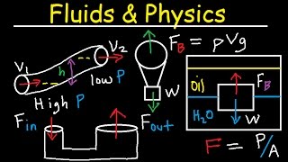 Fluid Pressure Density Archimede amp Pascals Principle Buoyant Force Bernoullis Equation Physics [upl. by Coben]