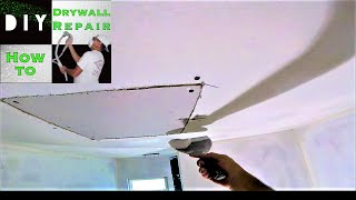 How to Patch a Drywall Hole Part 2 Drywall Finishing the Drywall PatchDrywall Taping w FibaFuse [upl. by Darwen]