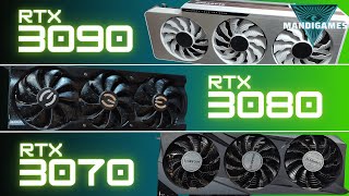 Comparativa de rendimiento RTX 3070 vs 3080 vs 3090 en 2024  Test en 6 juegos [upl. by Nomolos]