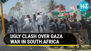 ProPalestine Protesters Fight Israel Supporters In S Africa  Watch Police Contain Violent Stir [upl. by Glenda361]