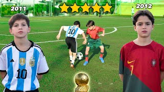 Mini MESSI vs Mini RONALDO  Chi è più FORTE PALLONE DORO DEI BAMBINI [upl. by Dorine39]