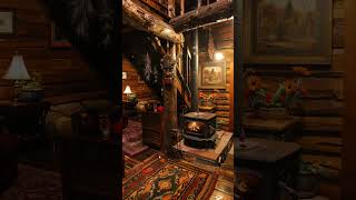 Sleep in a Cozy Snowy Cabin  Winter Ambience with Crackling Fireplace Sounds and Relaxing Snow [upl. by Leinaj497]