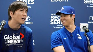 Shohei Ohtani scandal Dodgers star denies involvement alleges interpreter stole from him  FULL [upl. by Ellette]