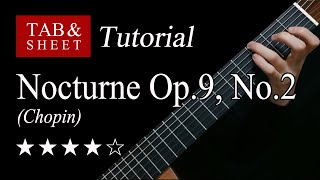 Chopin Nocturne Op9 No2  Guitar Lesson  TAB [upl. by Eseela929]