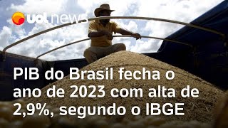 PIB fecha o ano de 2023 sob governo Lula com alta de 29 diz IBGE Tales Resultado é bom [upl. by Pickering]