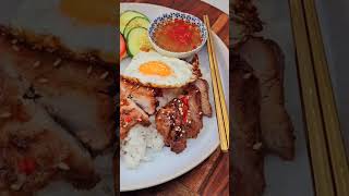 Vietnamese broken rice with Lemongrass chicken and pork 😍😋 Vietnamese food yum Asian food tasty [upl. by Downall]