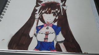 ChocolaNekoparaanime drawingtimelapse [upl. by Aridni]