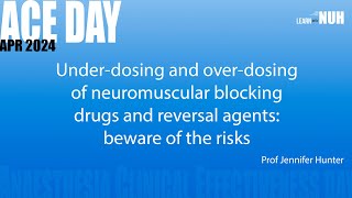 Under and overdosing of neuromuscular blocking drugs and reversal agents beware of the risks [upl. by Eelana]