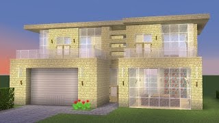 Minecraft  How to build a modern sandstone house [upl. by Nyraf]