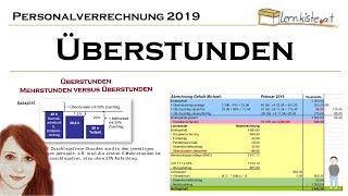 Abrechnung von Überstunden in der Personalverrechnung 2019 [upl. by Hyacintha]