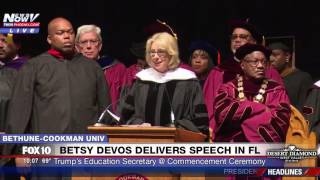 FNN Betsy DeVos BOOED as She Speaks at BethuneCookman University Commencement FULL SPEECH [upl. by Nerty547]