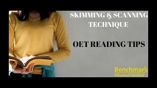 OET Reading Tips  How to use Reading Skimming amp Scanning Skills in 1 min [upl. by Onavlis]