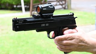 Weihrauch HW45 22 shooting at 30ft with Red Dot sight 4k Widescreen [upl. by Airolg494]