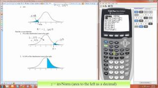 Finding zscores Given an Area Using the TI84 [upl. by Ojyllek28]