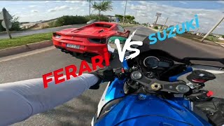 FERRARİ VS SUZUKİ GSXR1000 [upl. by Llerred]